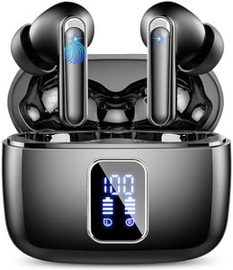 Ecouteurs Bluetooth sans Fil, 2024 Écouteurs Bluetooth 5.3 avec HiFi Stéréo 4 Réduction Mic, IP7 Étanche Ecouteurs sans Fil, 50H Mini Oreillette Bluetooth, Écran LED Casque, Contrôle Tactile, Noir