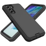 for Samsung Galaxy S24 FE Case, Heavy Duty Defender Case Dustproof Shockproof Protection 3 in 1 Rugged Cover for Samsung Galaxy S24 FE 5G (Black, S24 FE)