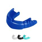 OPRO Snap-Fit Instant Level Adult and Kids Sports Mouthguard for Braces with Strap, Gum Shield for Hockey, Lacrosse, Rugby, MMA, Boxing and Other Contact and Combat Sports (Electric Blue)