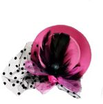 Chuz N Pick Elegant Floral Hat with Two Hair Clips,Fascinating for Girl/Women.Size 12 cm approx (Pink)