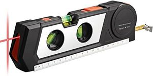 Neoteck Laser Line Level (Class 2 Laser, Power Output<1mW) with 3m/9.8ft Measure Tape Ruler Leveling Bubble Horizontal Vertical Cross Line Laser Tool for Hanging Pictures Cabinets Tile Walls