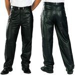 Xelement 860 Men's 'Classic' Black Loose Fit Motorcycle Casual Leather Pants - 36