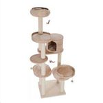 Natural Woven Multi-Level Cat Tree Ideal For Larger Cats - Elegant And Very Stable Cat Furniture Made Of Solid Wood With Comfortable Platforms And Sleeping Dens, Fits Perfectly To Any Home