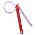 HOMEGOAL 12 Inch Handle Strap Wrench, Adjustable Anti-sliding Pipe Wrench, Oil Filter Strap Wrench, Double Layered Thickened Nylon Strap (Red)