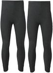 Pack of 2 Men's Thermal Trousers Long Johns Warm Underwear Baselayer, S M L XL XXL Thermals(M,Black)