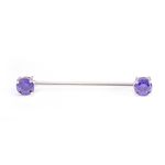 BodyJewelryOnline Industrial Barbell with Front Facing Cubic Zirconia Ends Stainless Steel Earring Cartilage Body Piercing Jewelry 1 1/2 Inch(38mm), 14G.