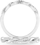 INSPEREZA NEW YORK 1/10 Carat 14kt White Gold Lab Grown Diamond Infinity Knot Petite Wedding Anniversary Stackable Band (G Color, SI Clarity), size - 5.75