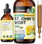 BIO KRAUTER St Johns Wort Tincture - Hypericum Perforatum Liquid Extract for Mood Support - High Absorption - St Johns Wort Alcohol Free Vegan Drops 4 Fl.Oz.