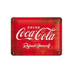 Nostalgic-Art Retro Tin Sign – Coca-Cola – Logo Red – Gift idea for Coke Fans, Metal Plaque, Vintage Design for Wall Decoration, 15 x 20 cm