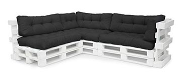 Spatium Pallet Cushion Set Pallet Cushion Euro Pallet Furniture (Set C , Anthracite)