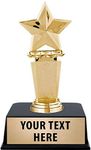 Crown Awards Star Trophies with Custom Engraving, 6" Personalized Gold Megastar Employee Recognition Trophy On Black Base 1 Pack