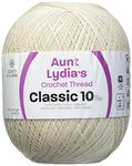 Aunt Lydia Crochet Cotton Jumbo Natural 1 Pack of Crochet - Cotton - Size 10-2730 Yards - Knitting/Crochet