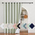 NICETOWN Sage Green Living Room Completely Shaded Linen Sliding Door Curtain, Privacy Protection & Noise Reducing Wall Curtain, White Lined Insulated Window Treatment Panel(1 Piece, W100 x L84)