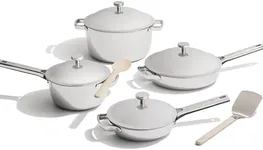 Our Place Titanium Pro Cookware Set (4-Piece) – Always Pan & Perfect Pot | Nonstick No-Coat Technology | Tri-Ply Titanium & Stainless Steel | Safe for Oven, Induction & Cooktops up to 1000°F | Chrome