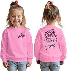 tagyum Toddler Baby Girl Sweatshirt Pullover Lets Go Girls Cowgirl Western Shirt Crewneck Tops Warm Fall Winter Clothes 12 18 24 Months Pink