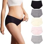 Mama Cotton Women's Under The Bump Maternity Panties Pregnancy Postpartum Maternity Underwear Multi-Pack, Classic Cross Styles - Multicolor-a 5 Pack, Large