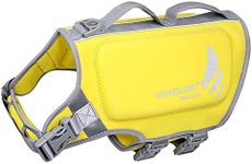 VIVAGLORY Lightweight Dog Life Jacket, Pet Life Preserver Life Vest Skin-Friendly Neoprene for Large Dogs with D-Ring and Quick Release Buckle, Yellow