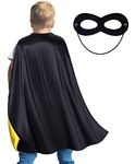 Naichuo Superhero Capes Cloak with Mask, Kids Children Boys Girls Double Side Dress Up Costumes for Halloween Christmas(Black/Yellow)