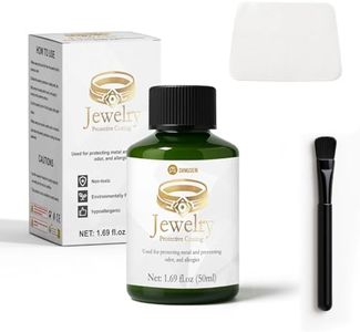 DINGSEN 50ml Jewelry Protective Coating Kit, Anti Tarnish Coating for Jewelry, Against Wear & Oxidation, Clear Protective Shield for Metals, Gemstones