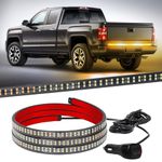 XRIDONSEN 60 inch Emergency Truck Tailgate Strobe Lights Strip 360 LED Tail Light Bar Amber White Flashing Warning Hazard Safety Rear Lights for Tow Plow Trucks Construction Vehicles Pickup Trailer