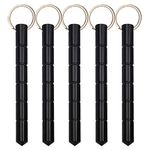 JR JUN RONG 5pcs Aluminum Keychain Keychain Set Portable Key Chain Gift for Men and Women, Black, 5.5 x 0.59 inches