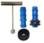 Kamal Agrotech 16mm Drip Irrigations Rubber Grommet 50 pcs | 16mm Takeoff 50 pcs and 16mm Metal Drill Bit Tool 1 pcs for PVC Pipes