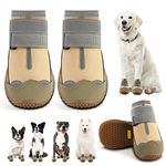 Dog Shoes for Large Dogs, Medium Dog Boots & Paw Protectors for Hardwood Floors, Outdoor Dog Booties for Hot Pavement Winter Snow Hiking, Waterproof Dog Shoes with Reflective Strips Size 8