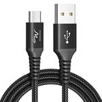 Wayona Type C Cable 65W Nylon Braided Quick Charger Fast Charging Compatible for Samsung Galaxy S24 S23 S22 S21 S20 S10, iPhone 15 Series, Z Fold 4 3/Flip 4 5G (1M, Black)