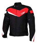 Jet Motorcycle Motorbike Jacket Scooter Moped Commuter Urban Rider Protective Jacket Textile Armoured ECONOTECH (Red, X-Large (42" - 44"))