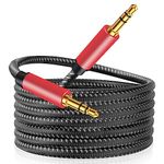 3.5mm Audio Aux Cable: 2M Male to Male AUX Cord 3.5mm to 3.5 mm Nylon Braided Stereo Audio Cable (6FT)