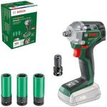 Bosch Cordless Impact Wrench UniversalImpactDrive 18V-350 (Powerful Tightening and Construction Fixing; Max. Torque: 350 Nm; Hex Adapter; Nut Set; 18 Bolt System; Without Battery)
