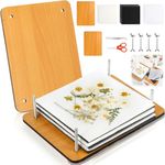 "Noamus 54Pcs Flower Press Kit, 7"" x 9.5"" 6-Layer Wooden Leaves Pressing Kit for Adult, Solid Wood Book Pressed Plant Preservation Kit, DIY Arts Dried Flowers Craft Tool for Children Gift"