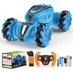 AONGAN RC Crawler, Remote Control High-Speed Stunt Car with 360° Flips and Drifts, Gesture Control, 2.4Ghz Rechargeable RC Toy Car for Kids Age 6+ Years Old (Blue)