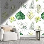 Basement Wall Covering Green Floral Headboard Decal Wall Decor for Bedroom Easy to Remove (W)31.5"X(H)24"