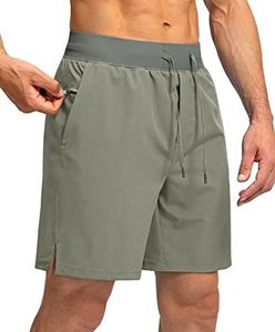 Men's Running Shorts with Zipper Pockets 7 Inch Lightweight Quick Dry Gym Athletic Workout Shorts for Men (Green Sage, X-Large)