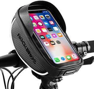 ROCKBROS Bike Handlebar Bag Waterproof Bicycle Front Top Tube Cellphone Bag Fits for 6.5" Below Phones Sensitive TPU Black