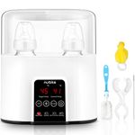 Baby Milk Warmer, Baby Bottle Steamer, Breastmilk Warmer, Food Heater, Breastmilk Defrost, Smart Temp Controller Double Bottles Infant Formula Heater with Cleaning Brush Set, BPA Free