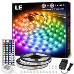 Lepro 50ft LED Lights Strip for Bedroom, Ultra-Long Led Strip Light, 450 LEDs Dimmable Color Changing Light Strip with Remote Control， Dimmable and Flexible Led Room Lights for Kitchen, Bedroom Ceiling and Cabinet (24.6ft*2)