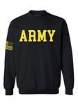 Awkward Styles Army Sweatshirt Military Physical Training Sweater + Sticker Gift, Black With Yellow Flag, Medium