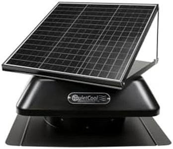 QuietCool AFR SLR-40 Roof Mount Solar Attic Fan - 40 Watt Adjustable Panel - Included AC/DC Inverter for 24/7 Runtime - Thermostat Controlled