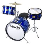 Mendini MJDS-3-BL 16-inch 3-Piece Blue Junior Drum Set with Cymbals, Drumsticks and Adjustable Thron