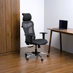 Wakefit Chrome Office Chair|3 Years Warranty|Office Chairs For Work From Home, Ergonomic Chair, Computer Chair, High Back Office Chair, Adjustable Lumbar Support, Multi Lock : Airavat (Black) Diy