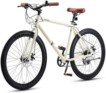 VIRIBUS Hybrid Bikes, 28 inch Mens Bike with Lightweight Aluminum Frame, 700C Adult Bicycle 7 Speed for City Commuter with Disc Brakes, Retro Vintage Mens Road Bikes for Tall Adults