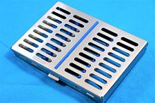 CYNAMED USA German Steel Dental Autoclave Sterilization Cassette Rack Box Tray for 10 Instruments