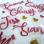 Custom iron on name transfer, glitter name decal, custom name decal transfer for t-shirt