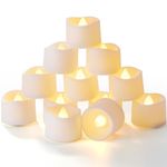 Homemory 24 Pack LED Timer Tealights Flameless Flickering Tea Lights Candles with Timer, Warm White Light for Table Centerpiece, Halloween, Christmas, Warm White