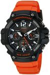 Casio Men's 'Heavy Duty Chronograph' Quartz Stainless Steel and Resin Automatic Watch, Color:Orange (Model: MCW-100H-4AVCF)