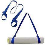 Yoga Mat Strap, Adjustable Yoga Mat Shoulder Straps, Yoga Mat Straps for Carrying, Tighten Yoga Mat Sling Stretching Band (Blue)