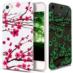 iPhone 5S Case,iPhone SE Case,iPhone 5 Case,ikasus Ultra Thin Soft TPU Art Painted Luminous Soft Silicone Rubber Bumper Case,Crystal Clear Soft Silicone Case for iPhone 5S 5 SE,Pink Plum Blossom