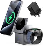 NIUYANE Wireless Charger Stand for Mag-safe, 15W Wireless Charging Station,Foldable Travel Wireless Magnetic Charging, for Apple Watch, iPhone 15/14/13/12 Pro/Max/Plus and AirPods Pro